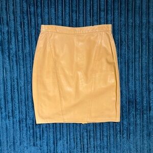 Alamo Leather Wear Vintage Yellow Lambskin Pencil Skirt